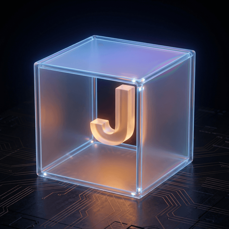 Janga — Glass J cube on circuit board